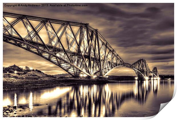 Forth Rail Bridge Sunrise Print by Andy Anderson