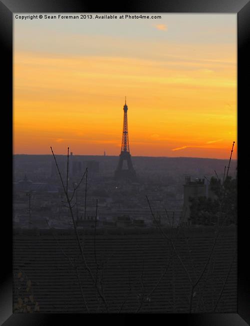 Eiffel Tower Framed Print by Sean Foreman