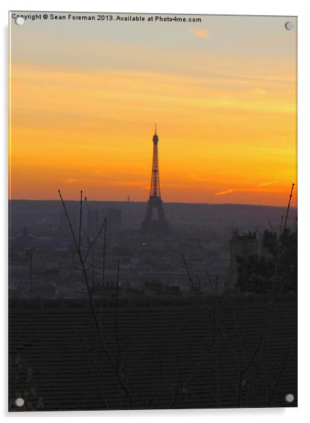 Eiffel Tower Acrylic by Sean Foreman