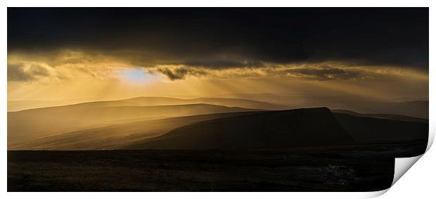 Picws Du sunset glow Print by Creative Photography Wales