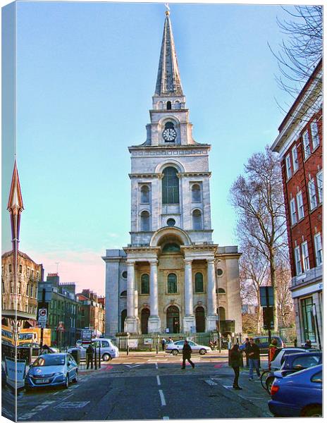Christ Church, Spitalfields, London Canvas Print by Adrian Wilkinson
