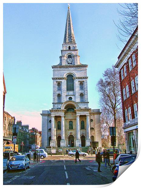 Christ Church, Spitalfields, London Print by Adrian Wilkinson