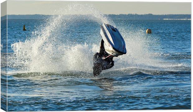 jet ski stunt on the water Canvas Print by nick wastie