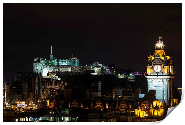 Edinburgh Castle at Night/ Print by Kevin Ainslie