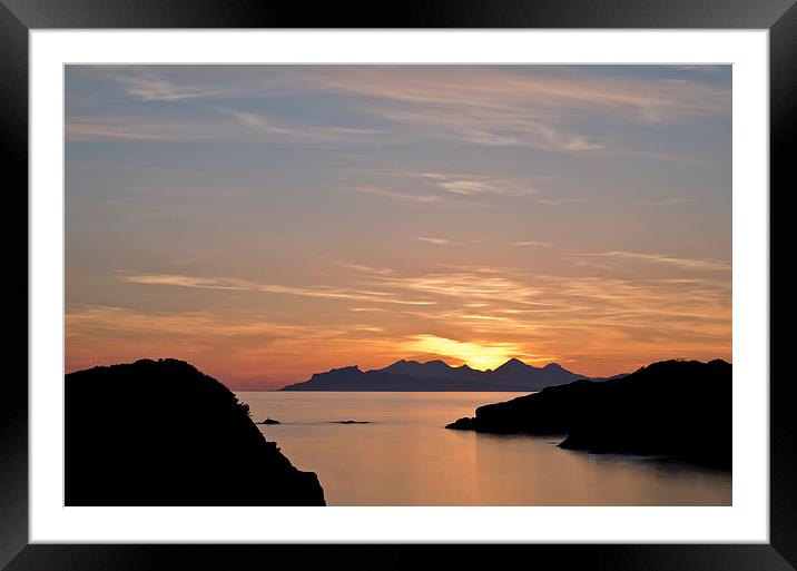 Sunset over Eigg and Rum Framed Mounted Print by Dan Ward