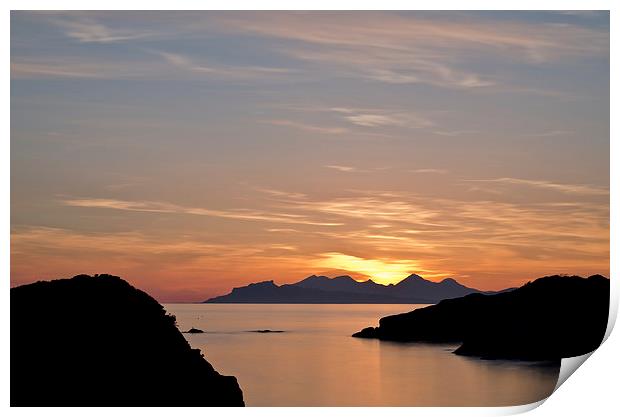 Sunset over Eigg and Rum Print by Dan Ward