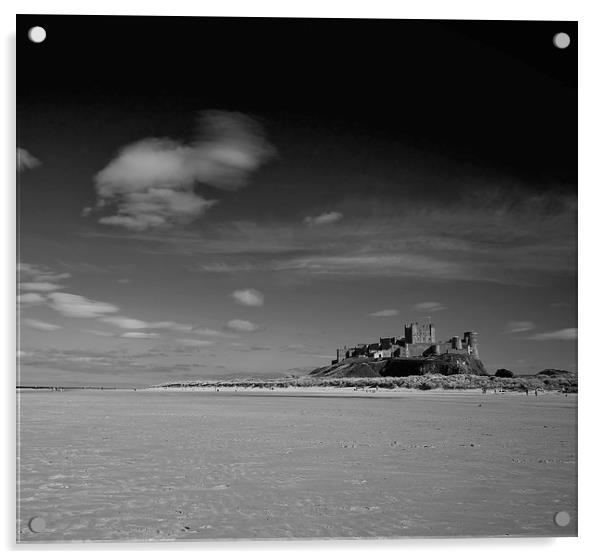 Bamburgh Castle and beach Acrylic by Dan Ward