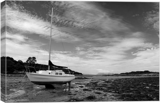 Yacht at Glenuig beach, ardnamurchan Canvas Print by Dan Ward