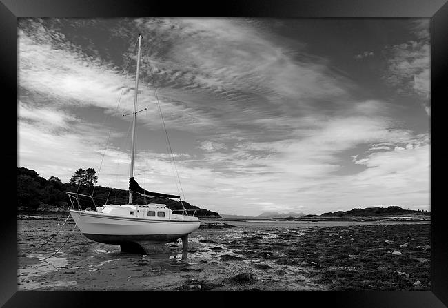 Yacht at Glenuig beach, ardnamurchan Framed Print by Dan Ward