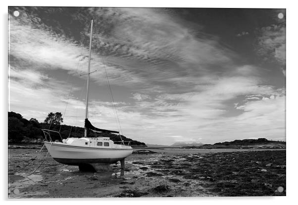 Yacht at Glenuig beach, ardnamurchan Acrylic by Dan Ward