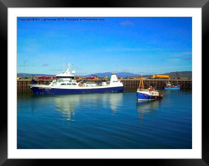 Boats in Mallaig Harbour Framed Mounted Print by Bill Lighterness