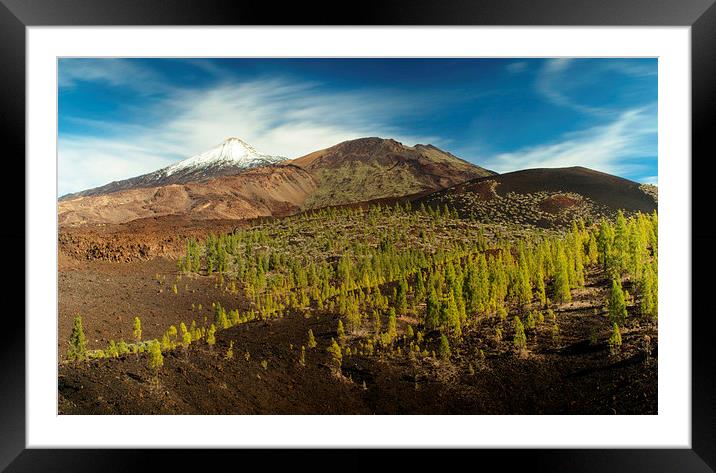 Snow capped volcano Framed Mounted Print by Tenerife Memoriez