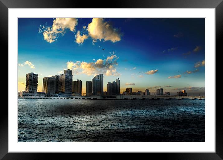 Sunset Miami Style Framed Mounted Print by matthew  mallett