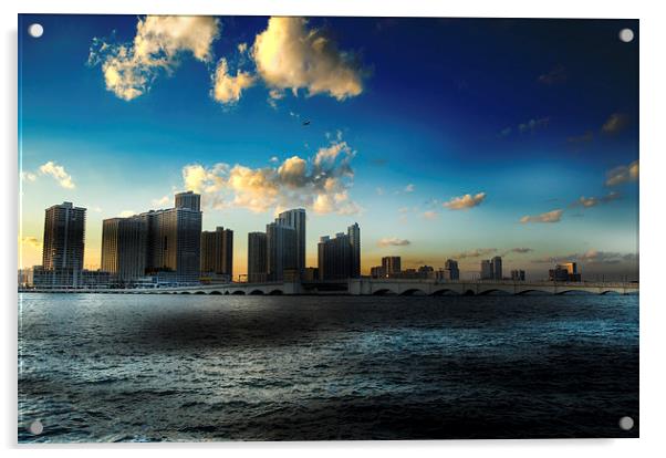 Sunset Miami Style Acrylic by matthew  mallett