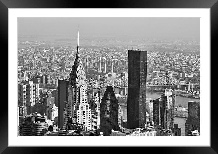 Chrysler Building New York Black And White Framed Mounted Print by Steve Purnell