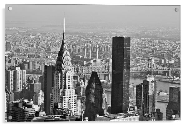 Chrysler Building New York Black And White Acrylic by Steve Purnell