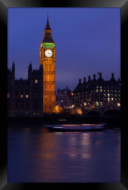 Big Ben London At Night Framed Print by Philip Pound