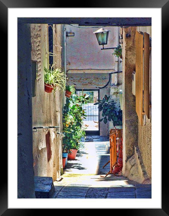 An alleyway in Lanjaron Framed Mounted Print by Adrian Wilkinson