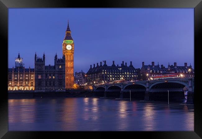 Big Ben and Westminster At Night Framed Print by Philip Pound
