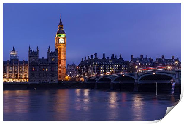 Big Ben and Westminster At Night Print by Philip Pound