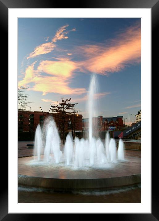 Water Feature in Sheffield Rail Station Framed Mounted Print by Darren Galpin