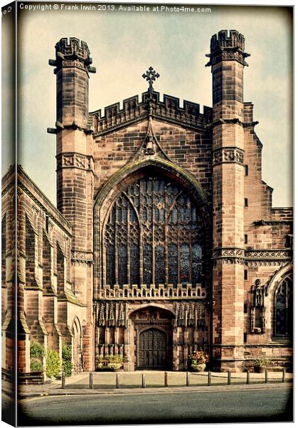 Grunged work of Chester Cathedral Canvas Print by Frank Irwin