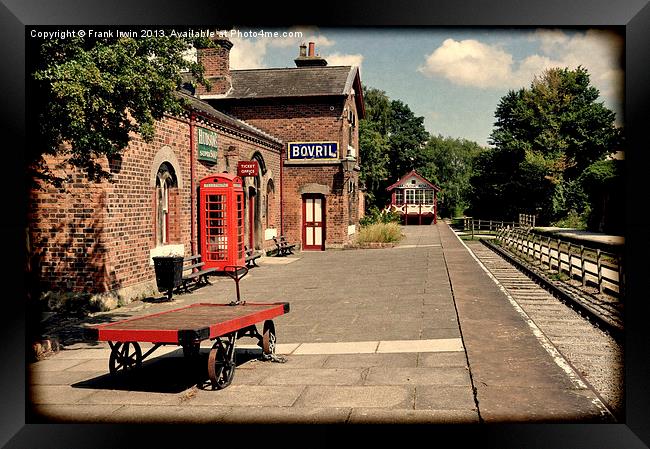‘Grunged’ work of Hadlow Road Station, Wirral Framed Print by Frank Irwin