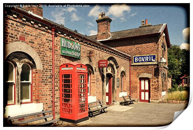 ‘Grunged’ work of Hadlow Road Station, Wirral Print by Frank Irwin
