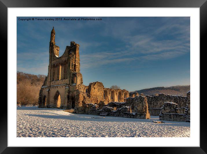 Winter at Byland Abbey Framed Mounted Print by Trevor Kersley RIP
