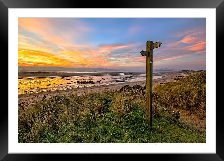 Sign Post, Broadsands, Crow Point. Framed Mounted Print by Dave Wilkinson North Devon Ph