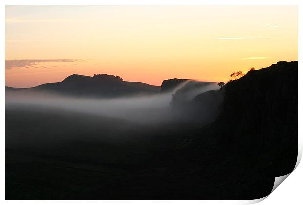 Dawn from Steel Rigg, Northumberland Print by Heather Athey
