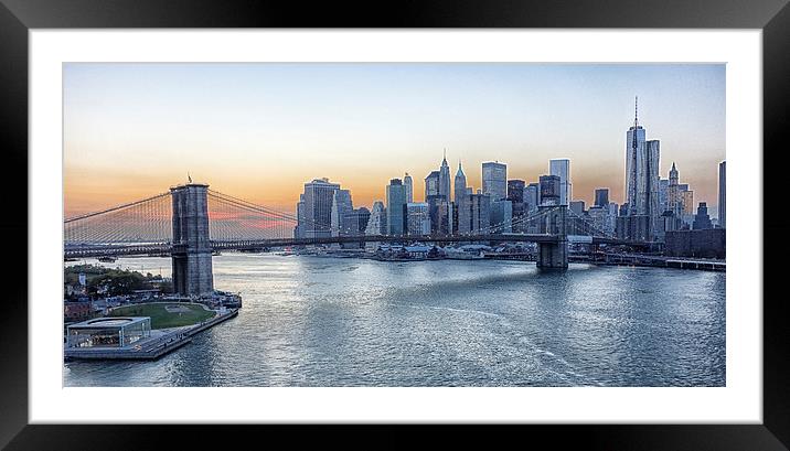 Brooklyn Bridge Framed Mounted Print by Martin Patten