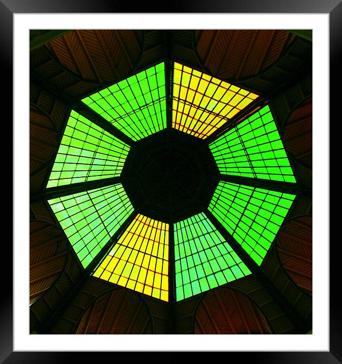 The sun green glass Framed Mounted Print by Dianana 