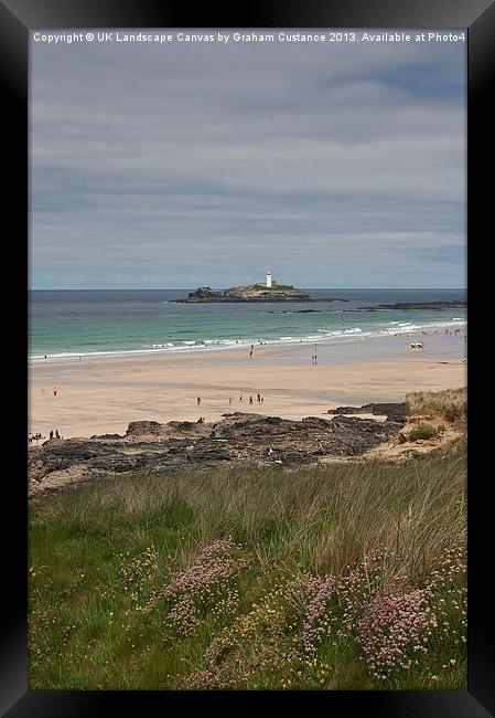 Godrevy Lighthouse, Cornwall Framed Print by Graham Custance