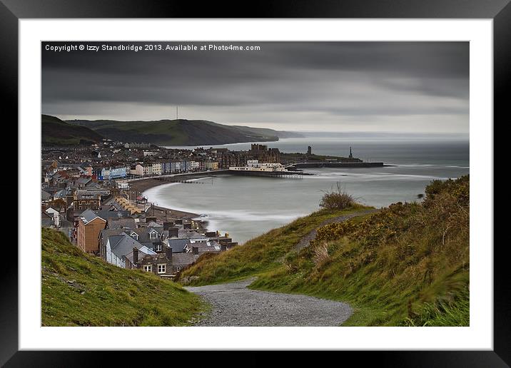 Aberystwyth from Consti on a grey day Framed Mounted Print by Izzy Standbridge