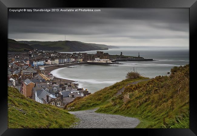 Aberystwyth from Consti on a grey day Framed Print by Izzy Standbridge