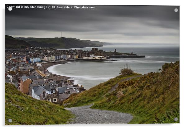 Aberystwyth from Consti on a grey day Acrylic by Izzy Standbridge