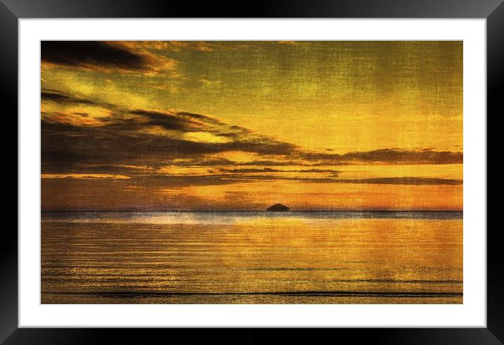 Autumn Sunset over Ailsa Craig Framed Mounted Print by Tylie Duff Photo Art