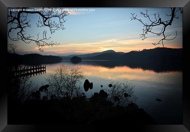 Last Light At Coniston Framed Print by Jason Connolly