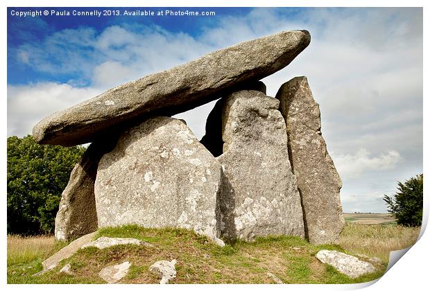 Trethevy Quoit, Cornwall Print by Paula Connelly