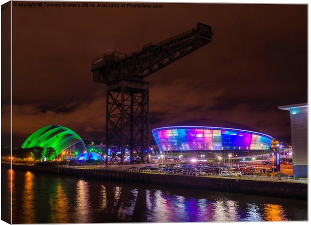 Vibrant Glasgow Nightscape Canvas Print by Tommy Dickson