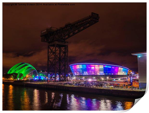 Vibrant Glasgow Nightscape Print by Tommy Dickson