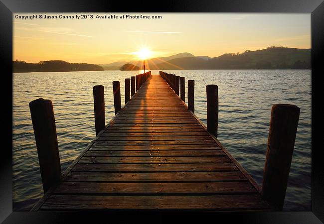 Golden Jetty, Coniston Framed Print by Jason Connolly