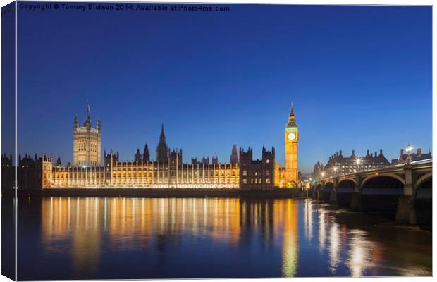 Big Ben and Parliament, London. Canvas Print by Tommy Dickson