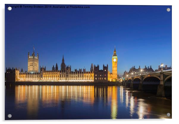 Big Ben and Parliament, London. Acrylic by Tommy Dickson
