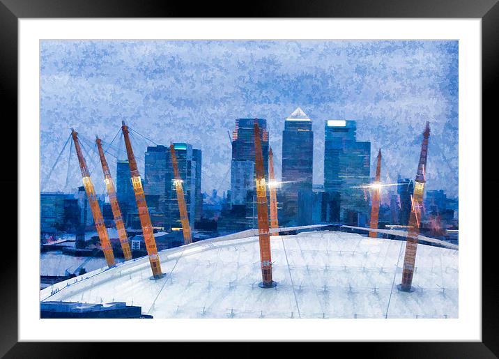 Aerial view of O2 Arena Framed Mounted Print by Philip Pound