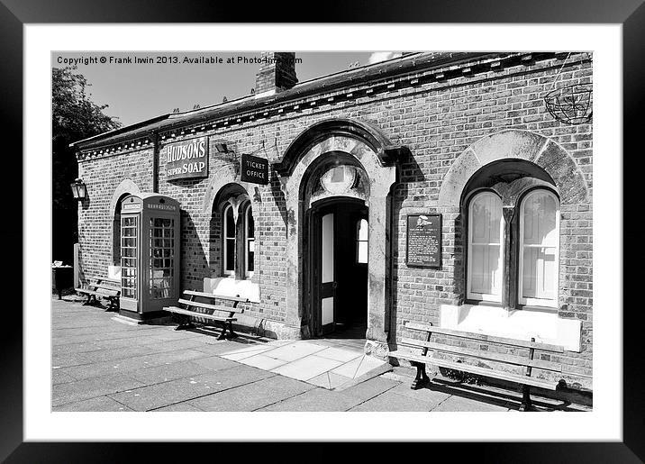 Hadlow Road Station, Wirral, Monochrome Framed Mounted Print by Frank Irwin