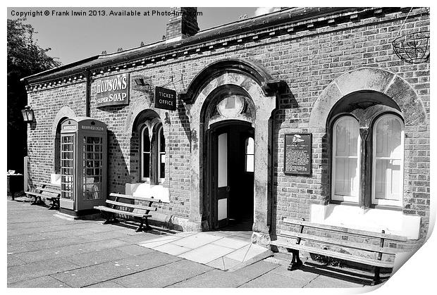 Hadlow Road Station, Wirral, Monochrome Print by Frank Irwin