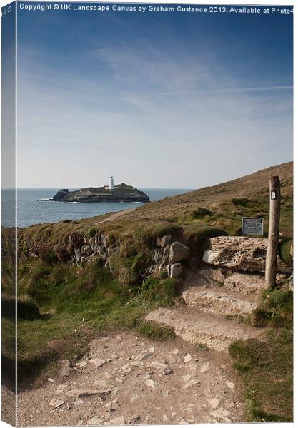Godrevy Lighthouse, Cornwall Canvas Print by Graham Custance