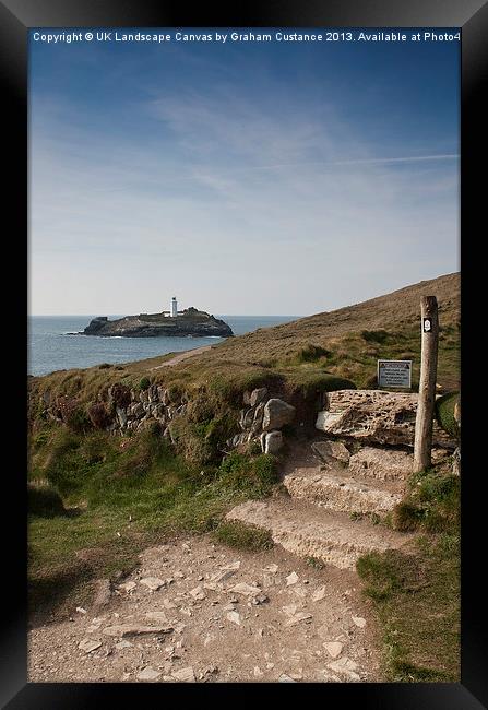 Godrevy Lighthouse, Cornwall Framed Print by Graham Custance